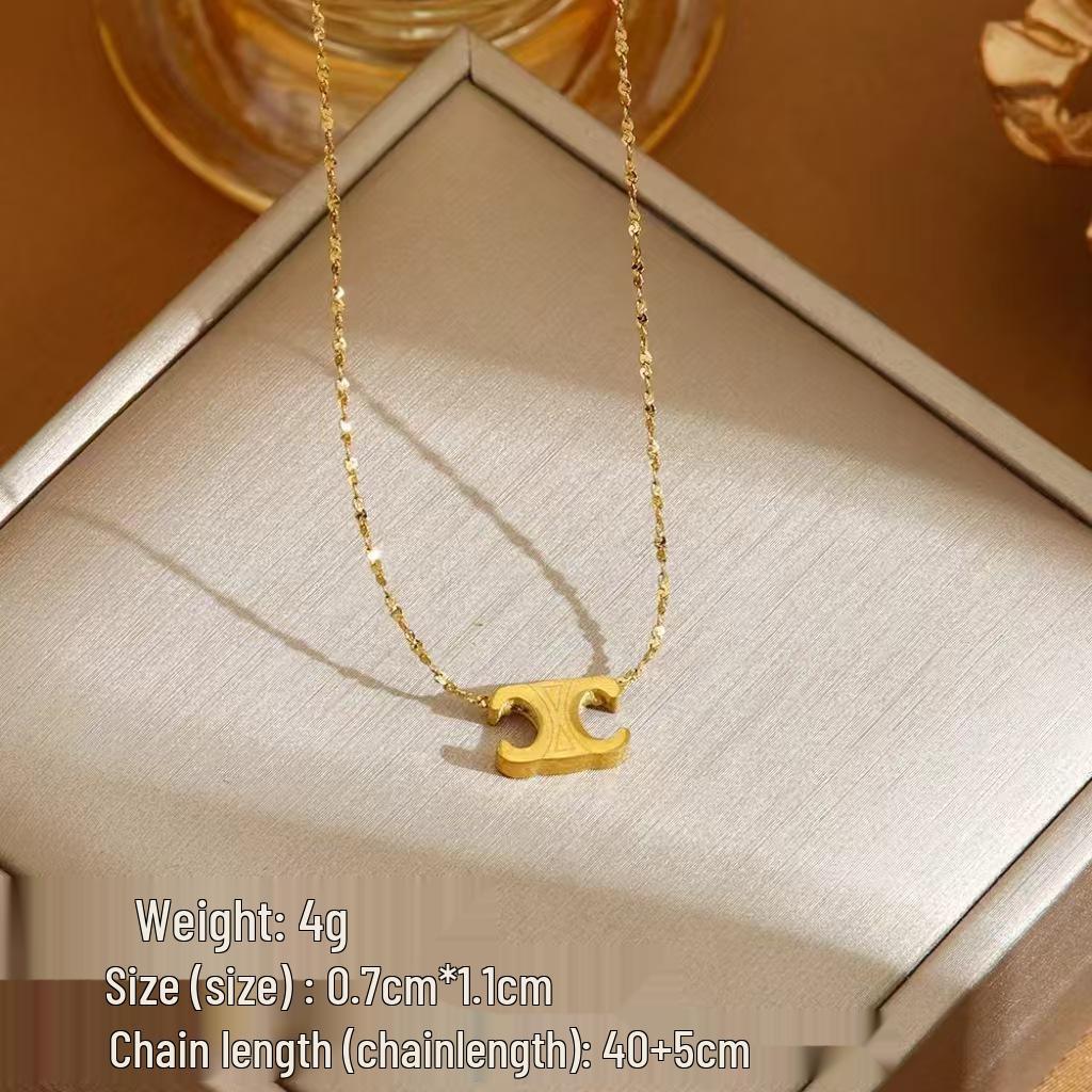 Colier Clasic 2025 Arc de Triumf, Stil Luxos, pentru Claviculă, pentru Femei - Oțel Inoxidabil