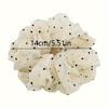 Elegant Cream Polka Dot Mesh Hair Scrunchie for Women - Soft, Breathable, Non-Slip Headband with Floral Design, Perfect for Daily Hair Accessory