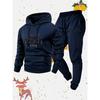 Spring and Autumn Warm Men's Hoodie Set Sports and Leisure Two Piece Set Boston Printed Hoodie and Casual Pants Combination