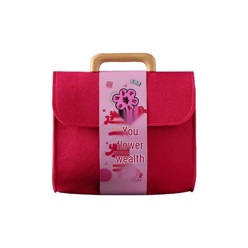 Prosperity Flower Felt Bag Gift Set: Elegant Gifts for Weddings, Bridesmaids, and Birthdays