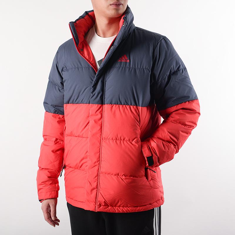 Adidas Colorblock Down Jacket With Hood Men Outerwear Red GF0108