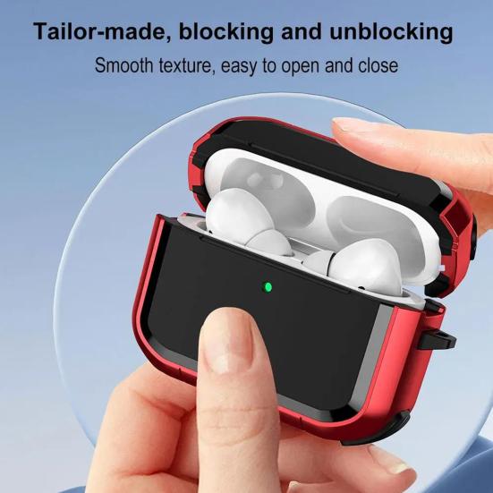 Earphone Case for AirPods Pro 3 Charging Case Portable Shockproof Wireless Earbud Protective Cover Full Coverage Shell Skin with Metal Ring