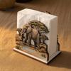 Practical Housewarming Gifts for New Home Rustic Wooden Napkin Holder, Octopus/Bird/Goose/Turtle/Black Bear/Elephant Pattern, Compact Tissue