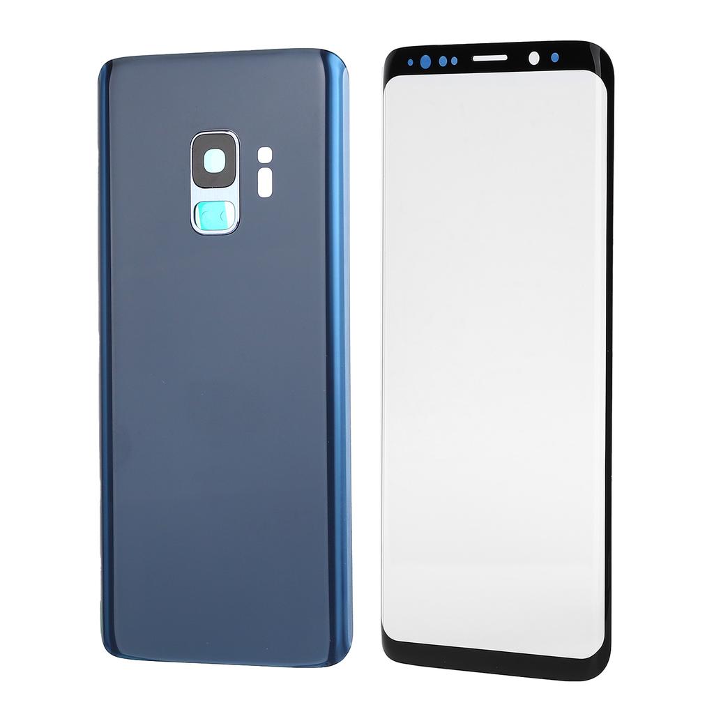 Phone Rear Back Glass Cover Front Screen Glass Lens Replacement Set for Samsung S9 G960