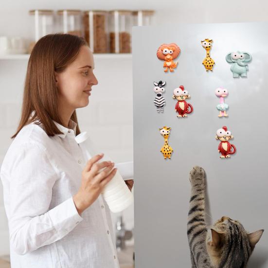 Zebras Refrigerator Magnet Cartoon Animal Magnet, Big Eyes Shape Fridge Magnets Memo Notes Photo Holder, Gift for Lovers Resin Decorative