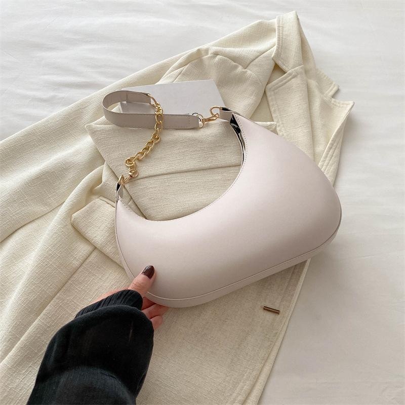 2024 summer casual personality trend simple underarm bag single shoulder niche baguette bag female messenger bag half-moon bag