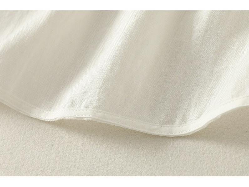 Retro Silver Buckle Zen Style White Linen Sun Protection Jacket