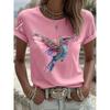 Printed Retro T-shirt Short-sleeved Crew Neck Casual Top