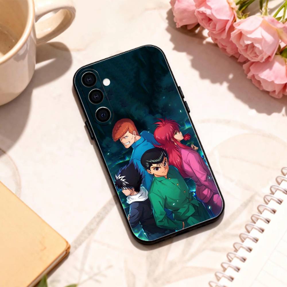 Vintage 90s Anime Yu Yu Hakusho phone Case For Samsung Galaxy A73,A72,A71,A70,A53,A52,A51,Others Soft Black Shell