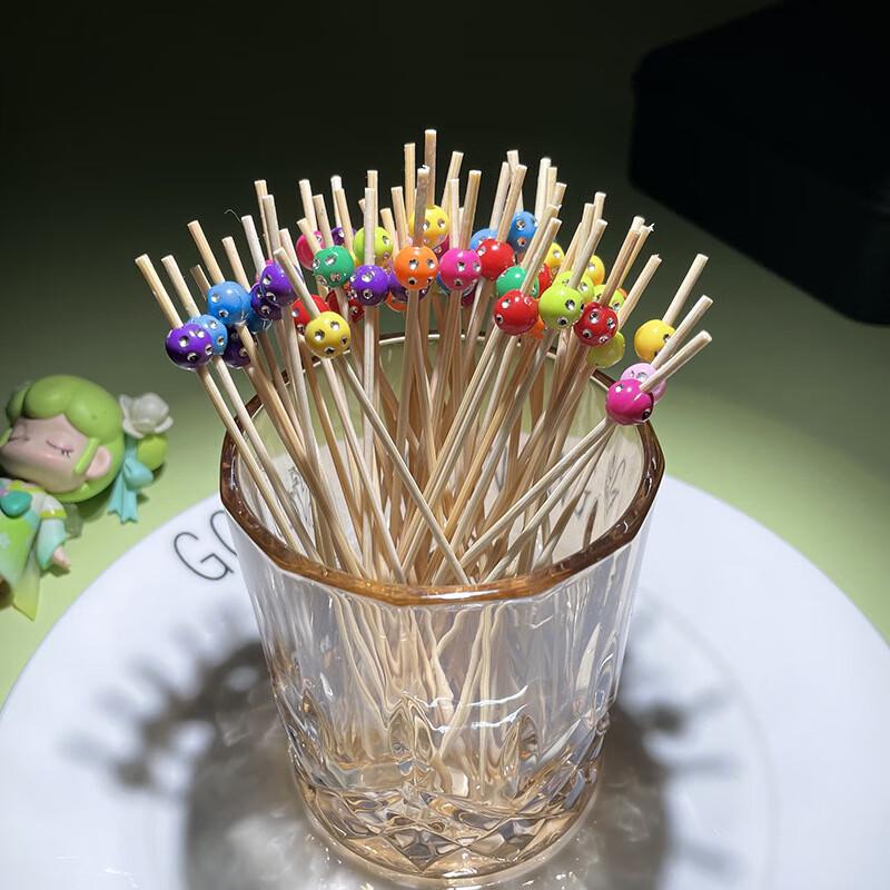 

ZISIZ Декоративные бамбуковые шпажки для еды с бусиной-сверлом