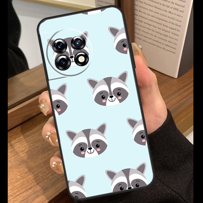 Cartoon Raccoon Case For OnePlus 15R 13R 13T 12R 15 13 12 11 10 Pro 10T Nord CE 3 4 Lite N20 N30 Nord 5 Cover