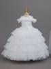 Little Girl's Princess Piano Performance Gown - Elegant High-End Wedding Tulle Cake Skirt Dress