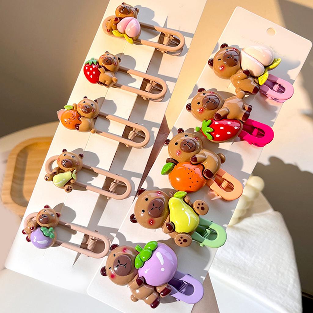 Girls Hair Clip Capybara Women Kid Hairgrips Adorkable Headdress Barrettes Capybara Shape Sweet 2000s Girls Hairpins