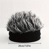 3 Colors,Sporty Prank Hat] Fun Costume Party Accessory,Sporty Short Hair Prank Hat With Gray Fluffy Wig,Black And White Headband