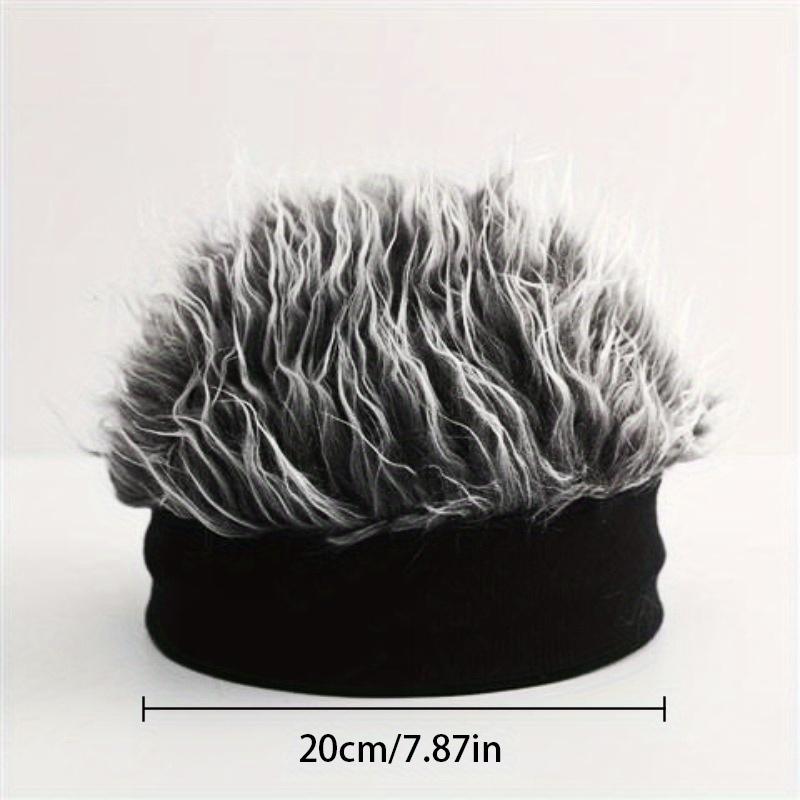 3 Colors,Sporty Prank Hat] Fun Costume Party Accessory,Sporty Short Hair Prank Hat With Gray Fluffy Wig,Black And White Headband