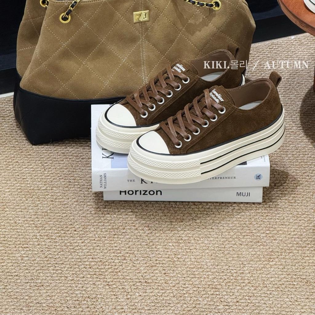 2025 autumn new leather retro platform heightening casual shoes women's board shoes versatile sports shoes niche single shoes women