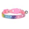 Pet Necklace Inlaid Rhinestone Dress-up Adjustable Breakaway Pet Cats Dogs Collars with Bell for Festival