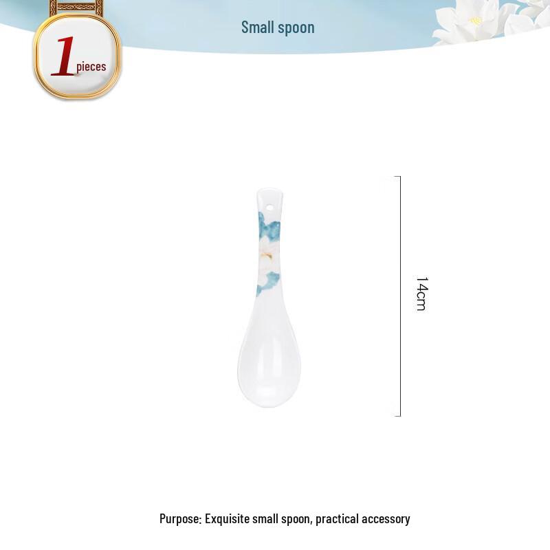 Tangshan Bone China Long Handle Soup Spoon - Ceramic Tableware Ladle Spoon