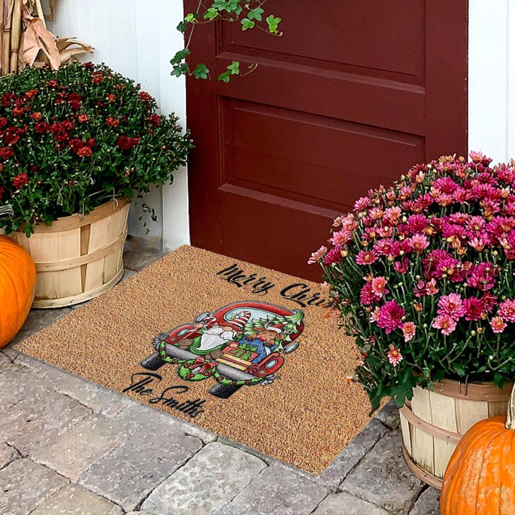 Christmas Gnome Front Door Mat Christmas Gnomes Entrance Mats Decor Non Slip Holidays Porch Decor For Kitchen Bathroom 40x60cm