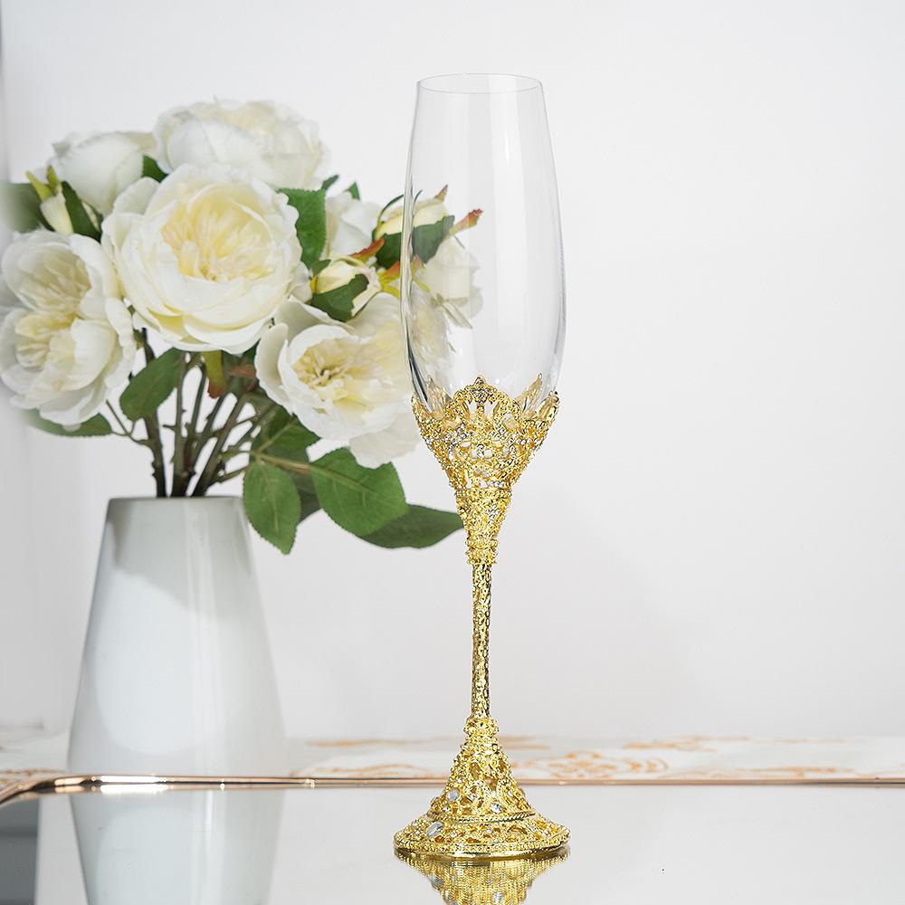 Vintage Bubble Embossed Champagne & Wine Crystal Glass Set with Gift Box