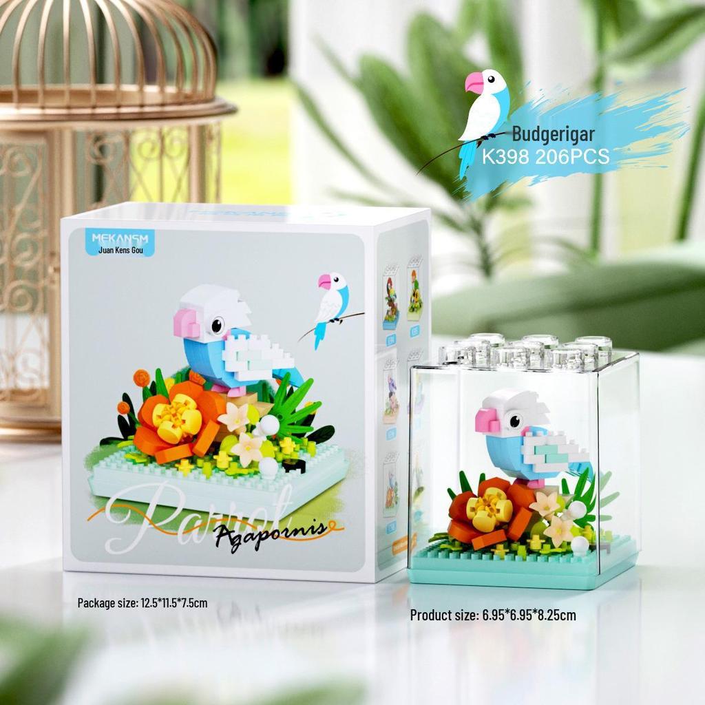 Mekensm Micro-Particle Parrot Model Building Blocks for Kids