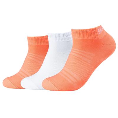 Skechers 3PPK Mesh Ventilation Socks, Unisex Orange Socks