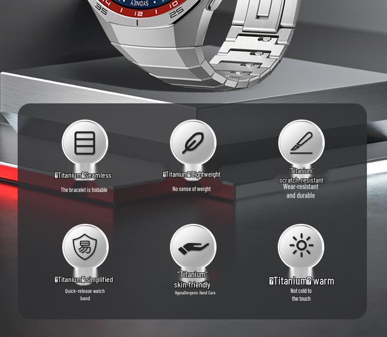 Titanium Alloy Strap for Huawei GT5/Pro GT4/Watch5/4/6 - Business Style Watch Band
