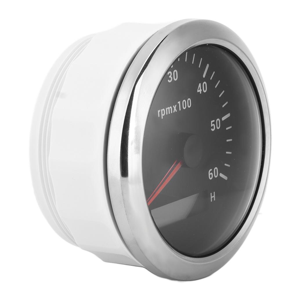 Tachometer 85mm 3.35in 0‑6000RPM Colourful Backlight Adjustable Universal for Engineering MachineryBlack