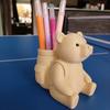 Bear Pencil Holder, Cute Little Bear Pen Cup for Desk, Large Capacity Stationery Organizer for Office School