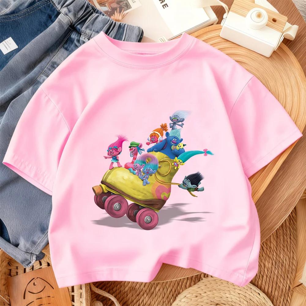 Summer Children s T-Shirt, Troll Fashion Print, Casual Street Style 100