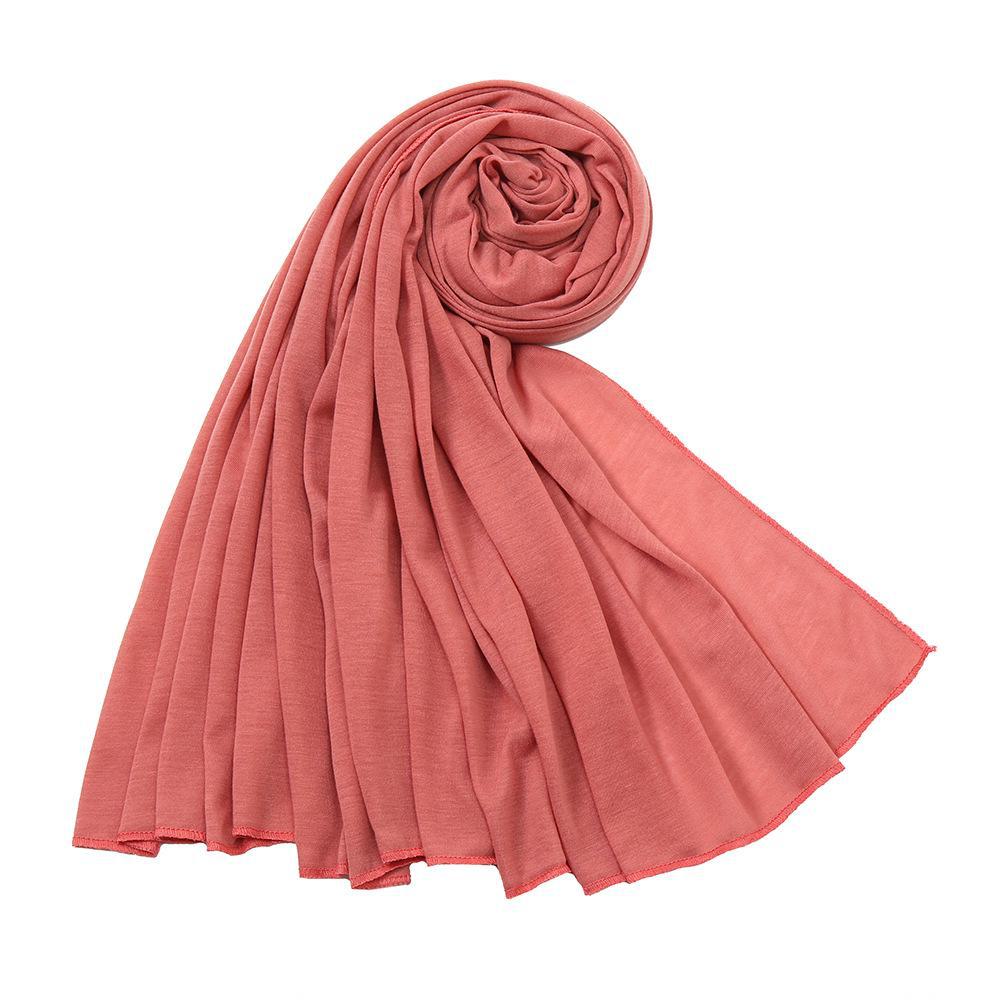Solid Color Mercerized Cotton Women's Scarf - Spring/Summer, High-Quality, Elastic, Breathable, Indian-Style, Sweat-Wicking, BS82