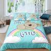 Cartoon Koala Kids Bedspread Cover, Lovely Koala Comforter Cover For Children Toddler Nursery Charming Bear Quilt Cover With Pillowcase