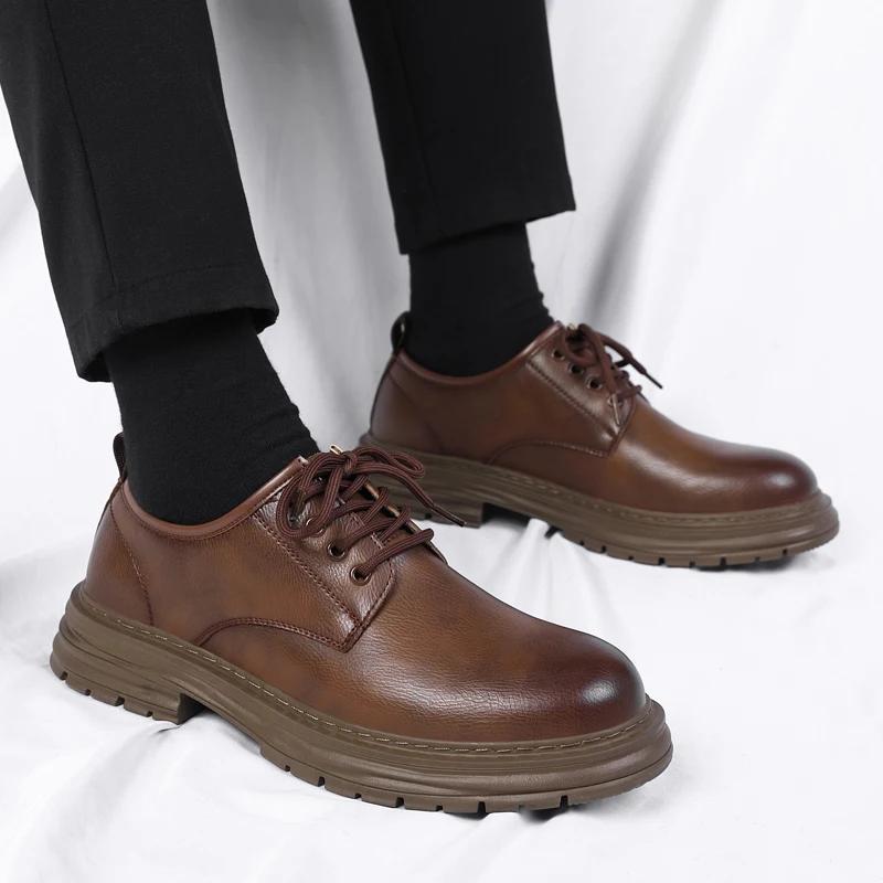 Spring New Male Comfortable Oxfords Footwear Men Business Shoes New Arrival Men's Casual Shoes Lace-Up Men Leather Walking Shoes