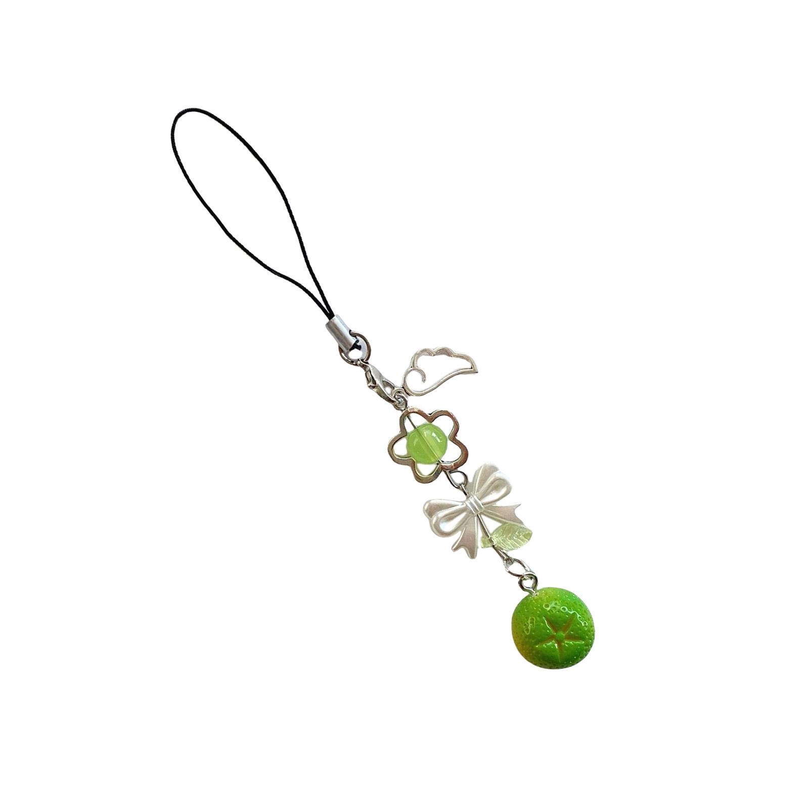 

Orange Bowknot Flower Pendant Keyring Fruit Shape Keychain Lightweight Phone Lanyard Accessory for Women and Teens 1 жёлтый/синий