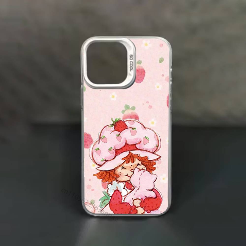 

S-Strawberries-S-Shortcakes Cute Phone Case For iPhone 17,16,15,14,13,12,11,Pro,Max,Plus,Mini,X,XS,XR,8,S,SE Soft Black Case iPhone13PROMAX