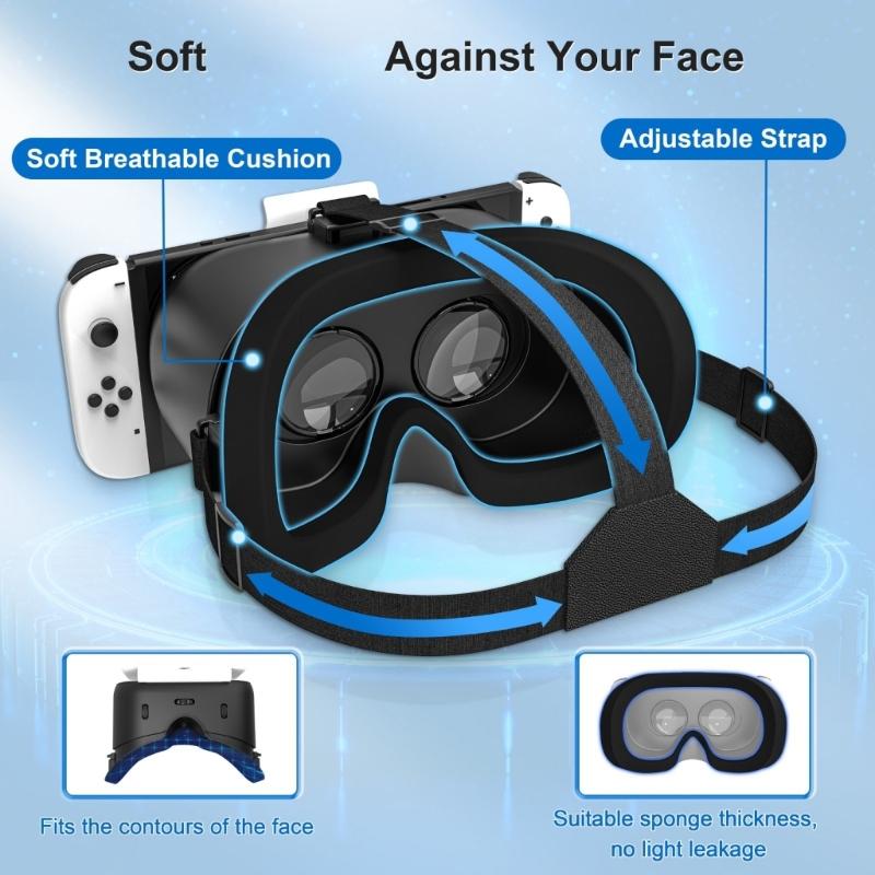 VR Headsets Glasses For N-Switching &N-SwitchingOLED Switching Adjustable Lens Headband for Users Gaming Enthusiasts