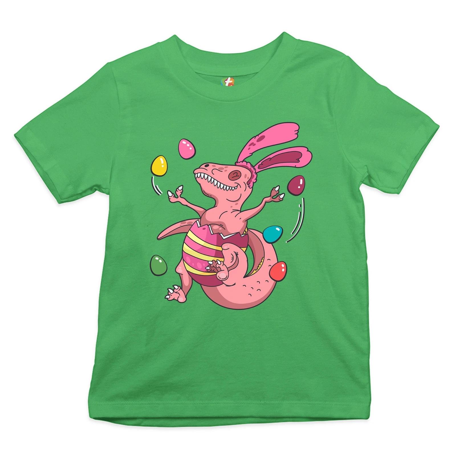 Easter Egg T-rex Youth kids boys T-Shirt Happy Easter Bunny Dinosaur Egg Hunt Kids 140