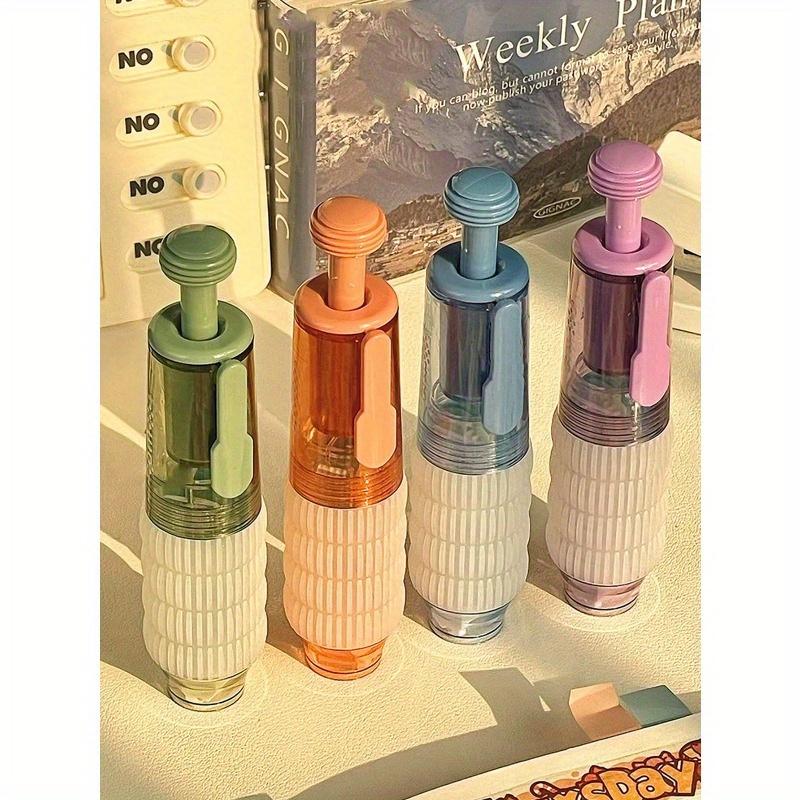 1pc 360° High Viscosity Rotating Press Gel Pen, Refillable, Large Capacity Dual-Sided Adhesive, Ins Style, For Students Back To School