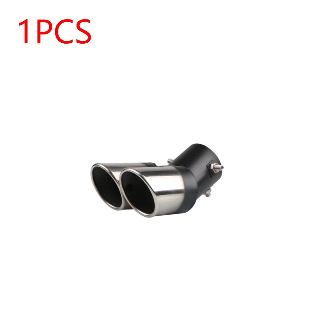 

1-5pcs Universal Curved Double Outlet Car Exhaust Trim Muffler Pipe Tail Car Chrome Tail Pipe Stainless Steel Car Accessories