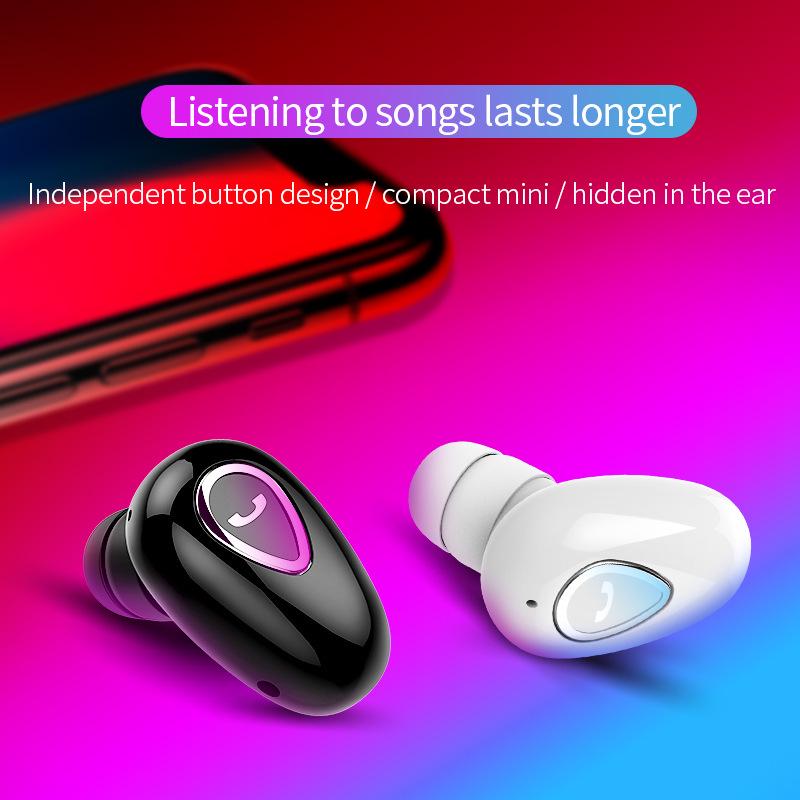 YX01 Mini Wireless Bluetooth Earphones with Charging Case - Single In-Ear Design, Stereo Sound.