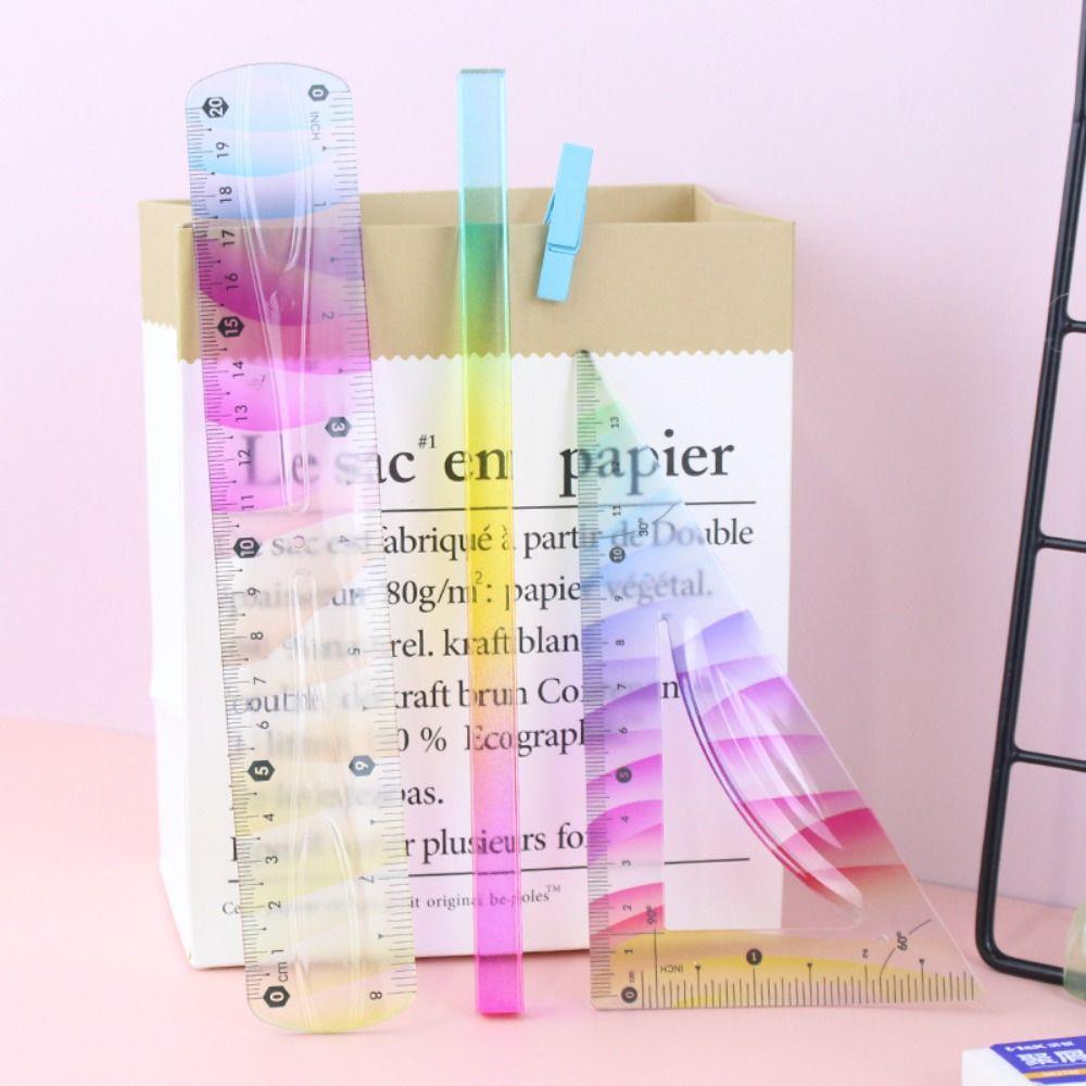 20/30CM Straight Ruler Flexible Set Square Multifunctional Soft Ruler Set  Students Use