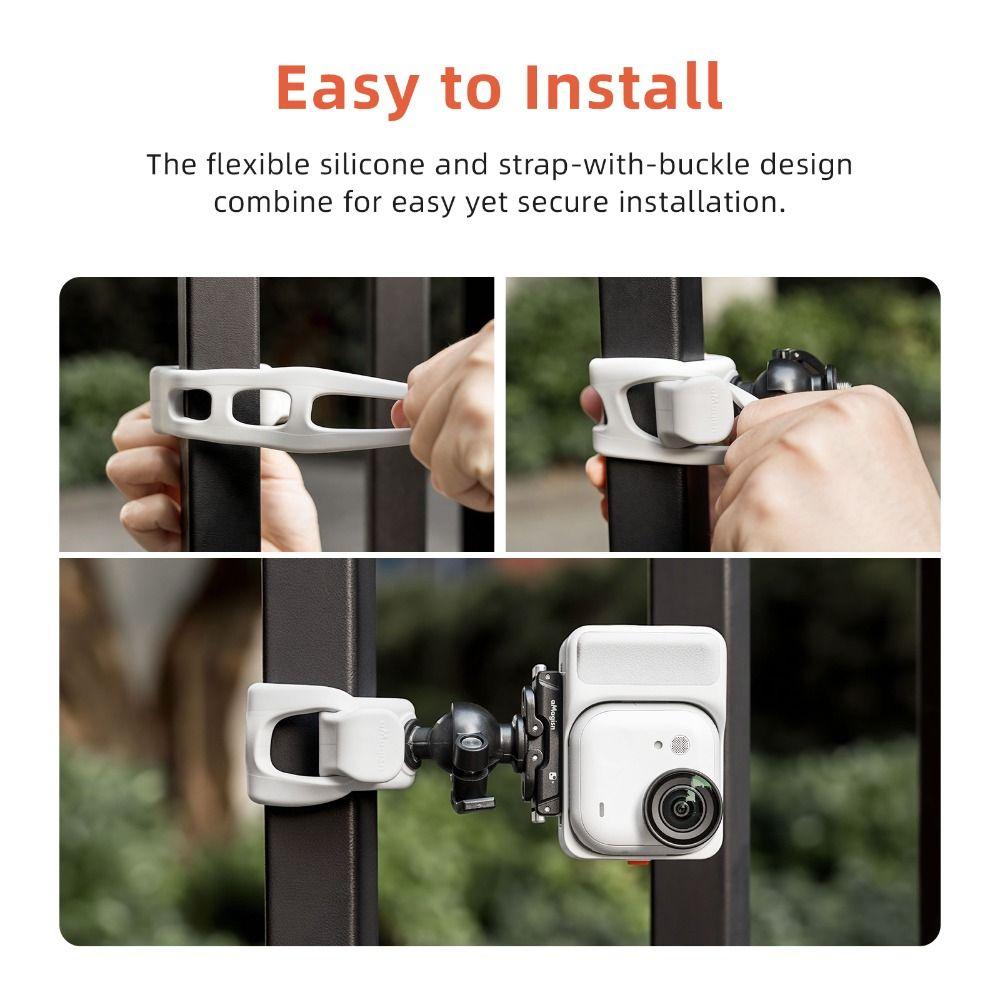 Silicone Action Camera Mount 360° Adjustable Rotatable Flexible Bracket Elastic Quick Release for Insta360/DJI Osmo/GoPro