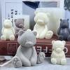 3D Large Size Bear Candle Silicone Mold Sitting Bear Craft Plaster Resin Handmade Candle Making Kit Home Party Decoration Gift