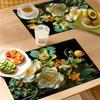 4pcs Creative and Floral Print Linen Placemats Make Your Restaurant Kitchen More Beautiful, Very Suitable for Coffee Table Dining Table and Home