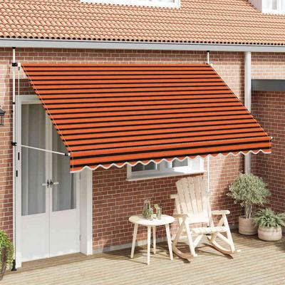 Vidaxl Hand-Rolled Awning, 350 Cm, Orange-Brown