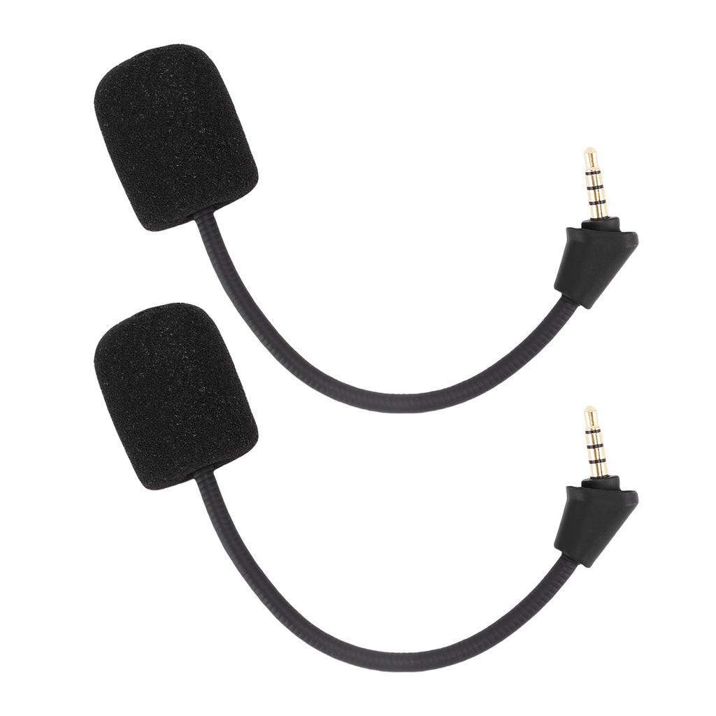 2pcs Microphone Replacement for Kingston HyperX Cloud II Wireless Gaming Headset Noise Cancelling 3.5mm Detachable