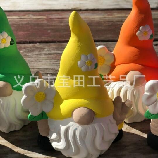 Gartenzwerg Magischer Elf Garten Dekoriert Gesichtsloser Zwerg Zwerg Hält Blume Boden Elf Harz Ornament