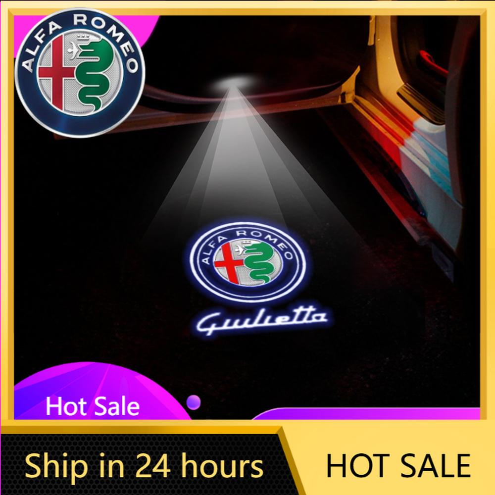 Car Stickers For Alfa Romeo 2PCS LED Ghost Shadow Car Door Welcome Light Cars Decorative Accessories For Alfa Romeo Giulietta St