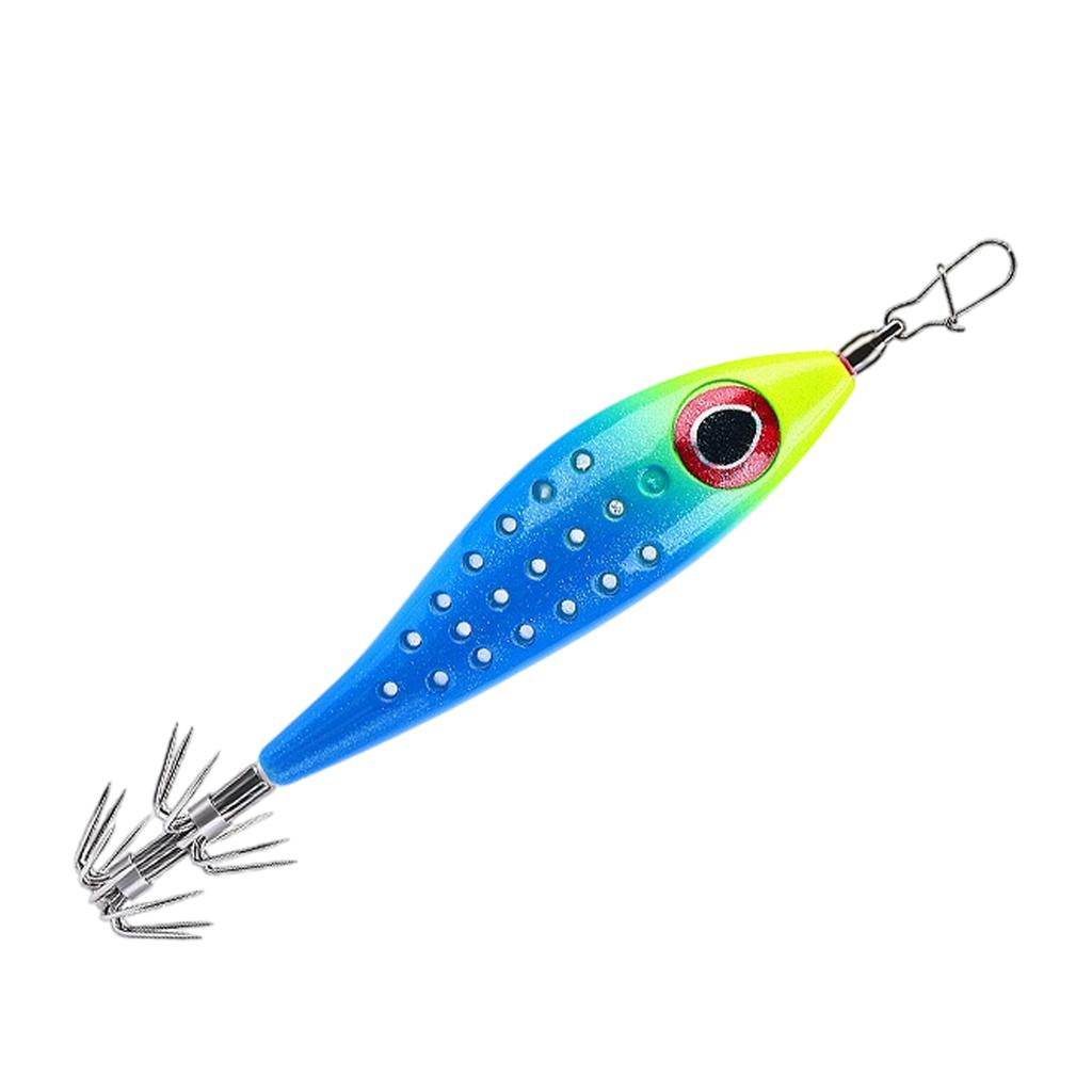 Waterproof LED Double-Layer Luminous Squid Bait Thicken Stainless Steel Squid Jig Hook for Boat/Reef/Night Fishing Accessories