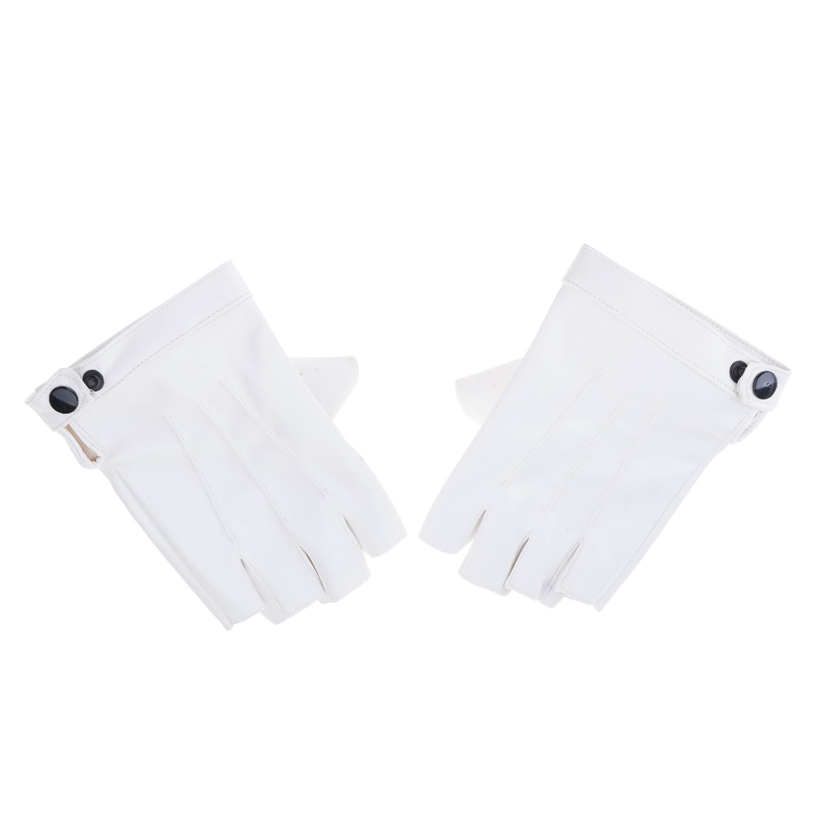 

Перчатки без пальцев из искусственной кожи для вождения мотоцикла, тяжелой атлетики, велоспорта, для водителей, мужские, женские, подростковые, перчатки с половиной пальцев белый